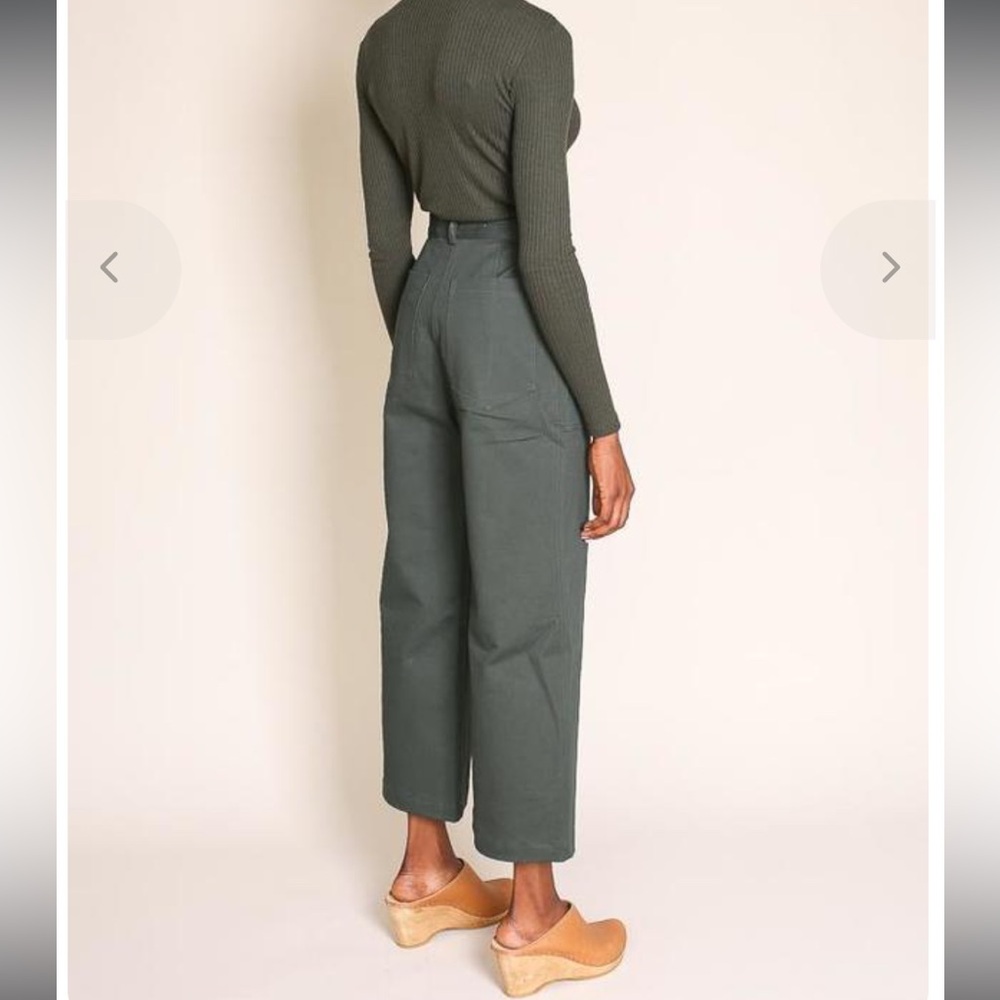 First Rite High-Waisted Wide Leg Utility Pants - Dark Olive - Picture 3 of 5